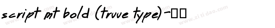 script mt bold (truue type)字体转换